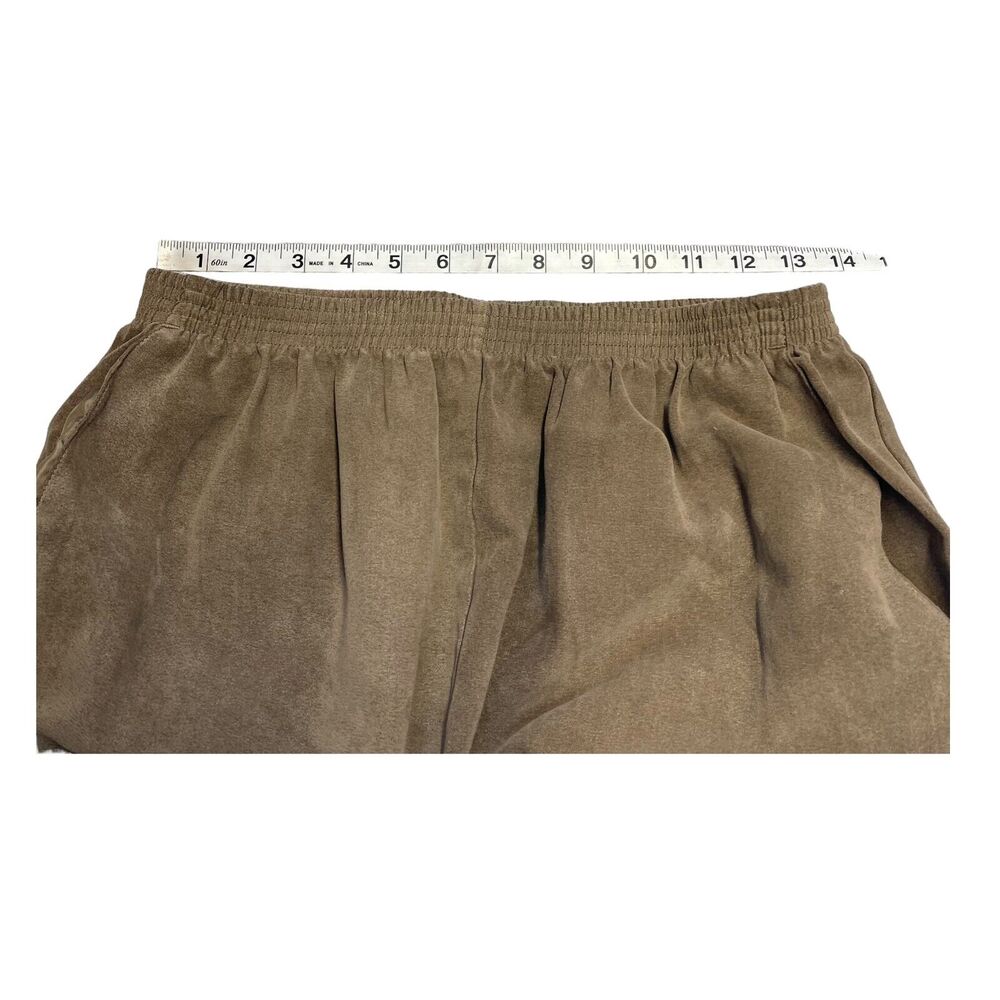 Alfred Dunner Wide Leg Pants Women 14 Brown 100% Polyester Elastic Waist Pull On - Picture 5 of 7